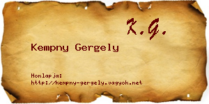 Kempny Gergely névjegykártya